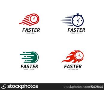 Faster and speed Logo Template vector icon illustration design
