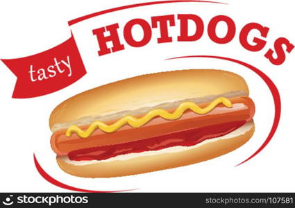 fastfood restaurant menu badge label hotdog logo