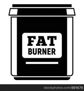 Fat burner icon. Simple illustration of fat burner vector icon for web design isolated on white background. Fat burner icon, simple style