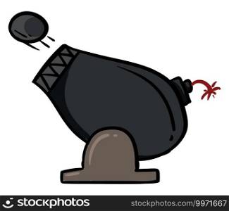 Fat cannon, illustration, vector on white background