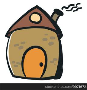 Fat house, illustration, vector on white background