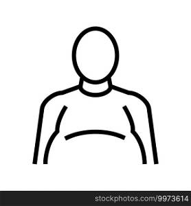 fat human with edema problem line icon vector. fat human with edema problem sign. isolated contour symbol black illustration. fat human with edema problem line icon vector illustration
