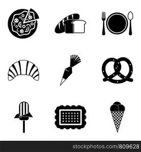 Fat icons set. Simple set of 9 fat vector icons for web isolated on white background. Fat icons set, simple style