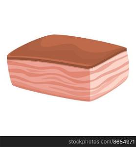 Fat lard icon cartoon vector. Steak bone. Ham steak. Fat lard icon cartoon vector. Steak bone
