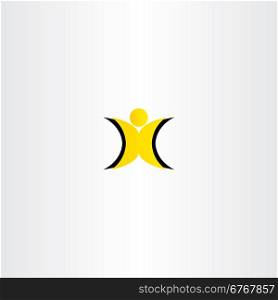 fat man letter x yellow logo symbol
