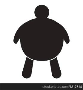 fat people icon on white background. fat man sign. Overweight man symbol. flat style.