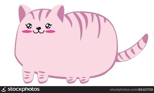 Fat pink cat design Royalty Free Vector Image
