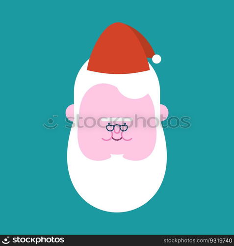 fat Santa Claus face head. Vector illustration