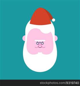 fat Santa Claus face head. Vector illustration