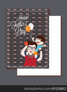 father day card colored human icons