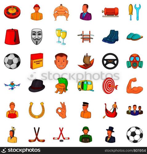 Father day icons set. Cartoon style of 36 father day vector icons for web isolated on white background. Father day icons set, cartoon style