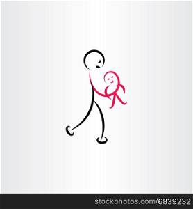father holding baby vector illustration