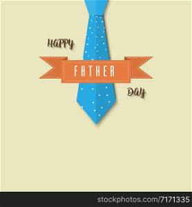 Father&rsquo;s Day Card Design with Blue Necktie, Vintage Style, Vector illustration