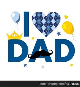 Father s Day Sale poster or banner template.. Father s Day banner template with crown and on white. Greetings and presents for Father s Day in flat style. Promotion and shopping template for love dad concept.