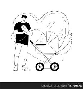 Fatherhood care abstract concept vector illustration. Fatherhood institute, care and domestic work, together at home, fathers day, relationship with child, happy kid family abstract metaphor.. Fatherhood care abstract concept vector illustration.