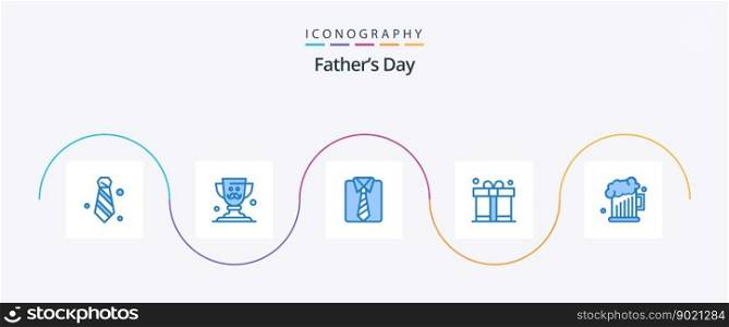Fathers Day Blue 5 Icon Pack Including dad. fathers day. clothes. father. gift