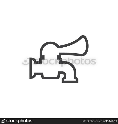 Faucet icon design template vector isolated illustration. Faucet icon design template vector isolated
