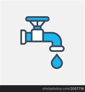 faucet icon vector filled color style