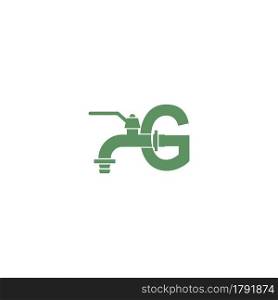 Faucet icon with letter G logo design vector template