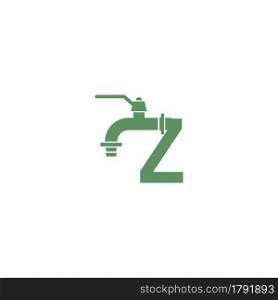 Faucet icon with letter Z logo design vector template