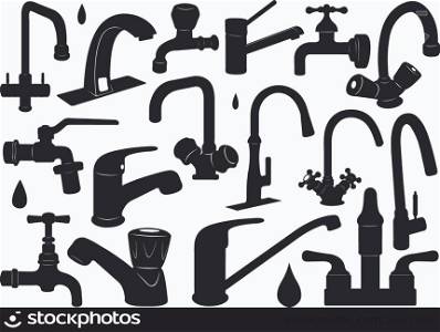 Faucet set isolated on white