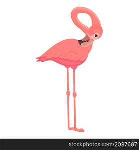 Fauna flamingo icon cartoon vector. Pink tropical bird. Summer flamingo. Fauna flamingo icon cartoon vector. Pink tropical bird