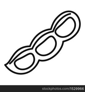Fava kidney bean icon. Outline fava kidney bean vector icon for web design isolated on white background. Fava kidney bean icon, outline style
