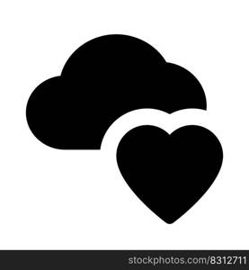 Favorite cloud location for storage with heart shape