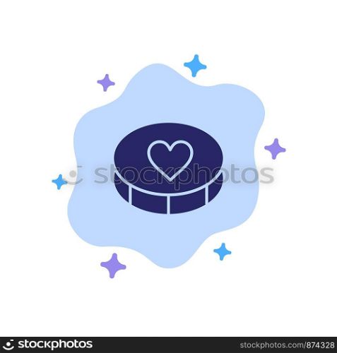 Favorite, Heart, Love, Loves Blue Icon on Abstract Cloud Background