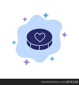 Favorite, Heart, Love, Loves Blue Icon on Abstract Cloud Background