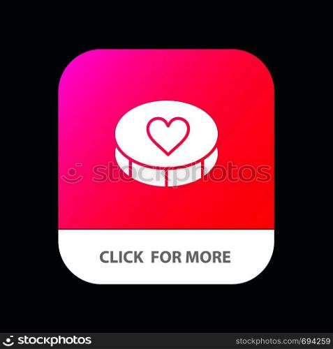Favorite, Heart, Love, Loves Mobile App Button. Android and IOS Glyph Version