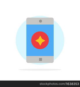 Favorite Mobile, Mobile, Mobile Application Abstract Circle Background Flat color Icon