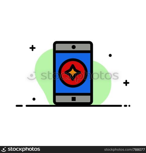 Favorite Mobile, Mobile, Mobile Application Business Flat Line Filled Icon Vector Banner Template