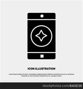 Favorite Mobile, Mobile, Mobile Application solid Glyph Icon vector