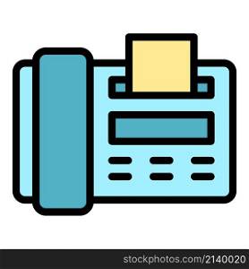 Fax assistance icon. Outline fax assistance vector icon color flat isolated. Fax assistance icon color outline vector