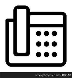 Fax icon line isolated on white background. Black flat thin icon on modern outline style. Linear symbol and editable stroke. Simple and pixel perfect stroke vector illustration