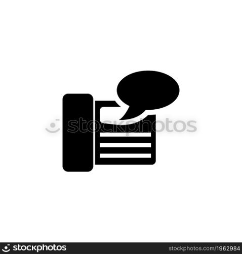 Fax Machine, Answering vector icon. Simple flat symbol on white background. Fax machine icon