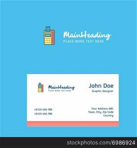 Fax machine logo Design with business card template. Elegant corporate identity. - Vector