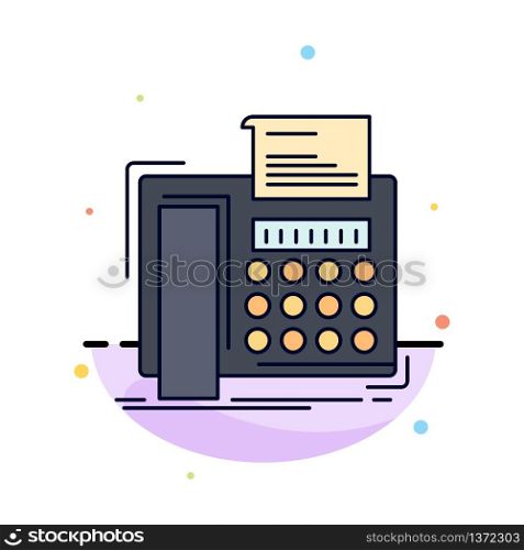fax, message, telephone, telefax, communication Flat Color Icon Vector