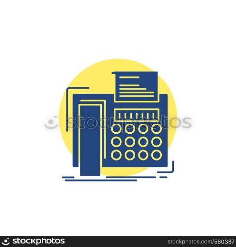 fax, message, telephone, telefax, communication Glyph Icon.. Vector EPS10 Abstract Template background
