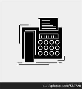 fax, message, telephone, telefax, communication Glyph Icon. Vector isolated illustration. Vector EPS10 Abstract Template background