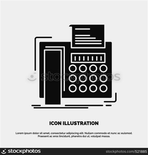 fax, message, telephone, telefax, communication Icon. glyph vector gray symbol for UI and UX, website or mobile application. Vector EPS10 Abstract Template background