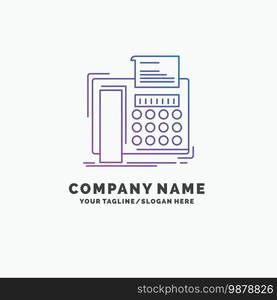 fax, message, telephone, telefax, communication Purple Business Logo Template. Place for Tagline. Vector EPS10 Abstract Template background