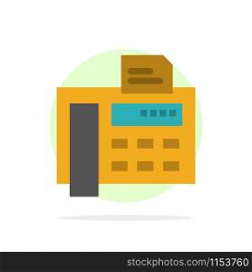 Fax, Phone, Typewriter, Fax Machine Abstract Circle Background Flat color Icon