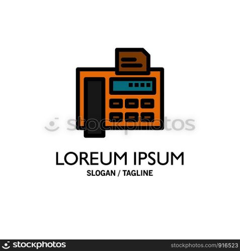 Fax, Phone, Typewriter, Fax Machine Business Logo Template. Flat Color