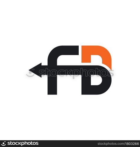 FB letter arrow icon vector design concept design web