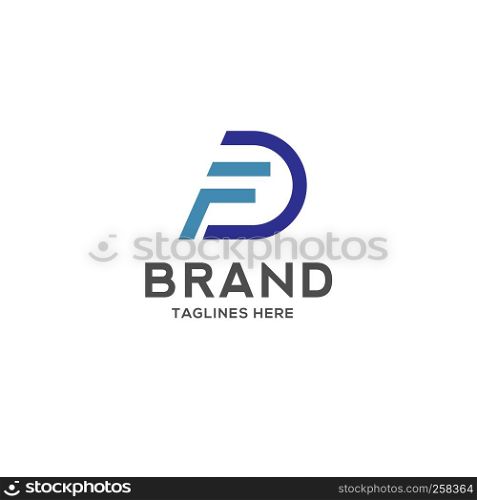 FD letter logo design vector illustration template, F letter logo vector, letter F and D logo vector, creative Letter FD letter logo