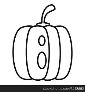 Fear pumpkin icon. Outline fear pumpkin vector icon for web design isolated on white background. Fear pumpkin icon, outline style
