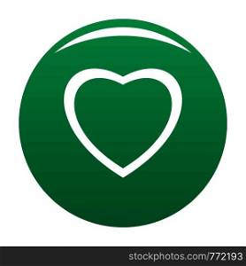Fearless heart icon. Simple illustration of fearless heart vector icon for any design green. Fearless heart icon vector green