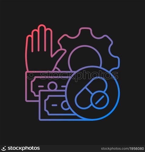 Feasibility studies gradient vector icon for dark theme. Conducting clinical trials. Investigating researches viability. Thin line color symbol. Modern style pictogram. Vector isolated outline drawing. Feasibility studies gradient vector icon for dark theme